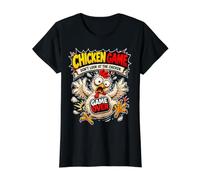 Juego del Pollo No mires el Pollo - Broma Divertida sobre el Camiseta gráfica económica, Mujer, Negro, XL