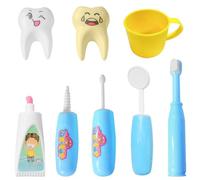 Juego Dentista Niños, 8 Pcs Juguetes para Cepillarse los Dientes, Juguete para Ser Dentista, Juego Educativo para Niño, Niña
