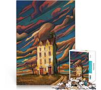 Juego desafiante Hotel Azul Rompecabezas de 1000 Piezas para Adultos 50x75cm con Piezas de Formas aleatorias Que se entrelazan Completamente Apto