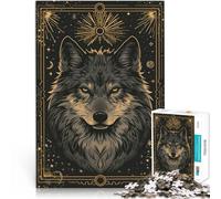Juego desafiante y Juego Familiar Mirada lupina Puzzle de 1000 Piezas para Adultos 26x38cm Toda la Familia.