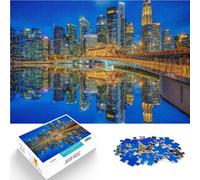 Juego desafiante y Juego Familiar Singapur, Ciudad turística asiática Rompecabezas para Adolescentes 1000 Piezas 26x38cm Mejorar la Memoria para Mayores de 14 años