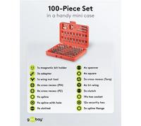 Juego destornillador precisión con 100 cabezas intercambiables 77045