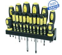 Mannesmann - M11410-18 piezas Juego de destornilladores con soporte de pared