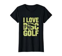 Juego Divertido para entusiastas del Golf I Love Disc Camiseta gráfica económica, Mujer, Negro, XL