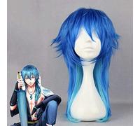 Juego Dramatical Murder Dmmd Seragaki Aoba Cosplay Peluca Ombre Azul Resistente al calor Pelo sintético Anime Disfraz Pelucas + Peluca Cap KUWS271C