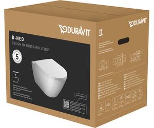 Juego Duravit D-Neo para WC suspendido, con WC suspendido, fijación oculta, in siento de WC extraíble, 45770900A1