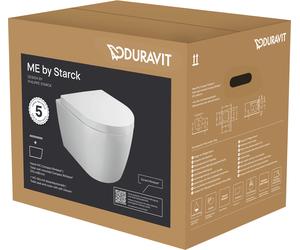 Juego Duravit ME de Starck WC Compact Duravit Rimless® para colgar en la pared, 45300900A1