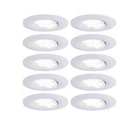Juego EBL Calla de Paulmann, IP65, redondo, orientable, 10 x 6 W, 4000 K, blanco mate