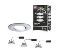 Juego EBL Calla de Paulmann, IP65, redondo, orientable, 3x6 W, 4000 K, cromo mate