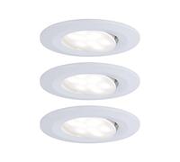 Juego EBL Calla de Paulmann, IP65, redondo y orientable, 3 × 6 W, 4000 K, blanco mate