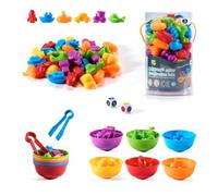 Juego Educativo, 47 Piezas de Juguete para Contar y clasificar Juego Educativo motriz, Juguete Montessori de 2 a 6 años sin BPA, Aprendizaje Formas y Motricidad(Color Aleatorio)