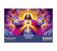 Juego Educativo Antiestrés Puzzle 1000 Piezas Religión Jesús Sagrado Corazón Vivo Espiritual Decoración Pared Regalo Adultos 38x26cm