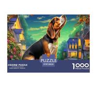 Juego Educativo de 1000 Piezas para Adultos y Adolescentes: Beagle Mirando hacia Arriba para decoración de Pared (38 x 26 cm, 1000 Piezas)