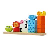 Juego Educativo de Bloques de Madera Coloridos para Apilar y Aprender | 1 Set, Madera Natural Superficie Lisa y Bordes Redondeados, para Coordinación y Colores