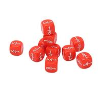 Juego Educativo de Dados de Fracción, 20 Piezas de Plástico Duradero para Práctica de Matemáticas para Niños, Adecuado para Educación Infantil y Juegos de Mesa (Rojo)