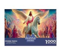 Juego Educativo de descompresión de Belén, Rompecabezas de 1000 Piezas - Ángel, Caballo Blanco y Cielo Vibrante para Adultos y niños, Actividad en casa, 38 x 26 cm (1000 Piezas)