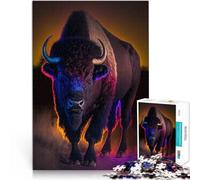 Juego Educativo Familiar Animal búfalo Rompecabezas para Adultos 1000 Piezas 50x75cm Colección de Artistas, Bellas Artes para Mayores de 14 años