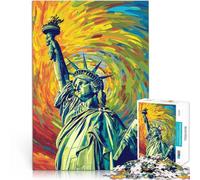 Juego Educativo Familiar Estilo Estatua de la Libertad Puzzles de 1000 Piezas para Adolescentes 38x52cm Juego de desafío único Apto para Mayores de 14 años.