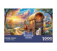 Juego Educativo Wagon Journey Challenge de 1000 Piezas para Adultos: Rompecabezas con Paisaje rústico de Granero con Burro, Regalo Divertido para el hogar (38 x 26 cm, 1000 Piezas)