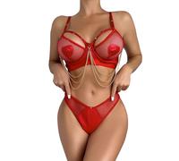 Juego Erotico para Pareja Lenceria para Gorditas Conjunto De Lencería De Aspecto Mojado Mujer Body Cuero Sin Espalda con Borlas Lencería Transparente Sexy Sexy Mujer