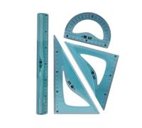 Juego escuadra 20 cm cartabon 18 cm regla 30 cm y semicirculo 10 cm liderpapel ecouse 100% pet reciclado - JG06