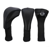Juego esencial de 3 protectores de cabeza de palo de golf para un cuidado y mantenimiento fiables del palo de golf (negro)