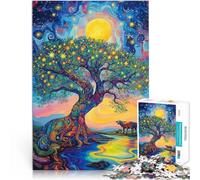 Juego Familiar para y Árbol de la luz de la Luna Rompecabezas para Adultos de 1000 Piezas 38x52cm Colección de Artistas, Bellas Artes para Mayores de 14 años