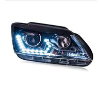 Juego Faros Delantero para VW para Santana Faros 2013-2015 LED DRL Hid Lámpara Cabeza Lente Proyector Haz Xenón Accesorios Coche Faro Principal Coche(High and Low Beam)