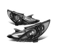 Juego Faros Delanteros Para Hyundai Para Sonata 2011-2014 Auto Dynasty Faros Delanteros DRL Cabeza Coche Señal Giro Dinámica Lente LED Sin Bombilla Faro Principal Delantero(Black Chrome Corner)