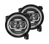 Juego Faros Delanteros Para Jeep Para Wrangler JL Para JLU Para Sahara Para Rubicon 2018-2022 Faros LED Redondos 9 Pulgadas Con Luz Giro DRL Halo Faros Principales Coche