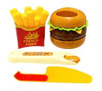 Juego Fast Food - Juego educativo simulado con hamburguesas patatas fritas y comida falsa, juego de cocina para niños pequeños | para niños y niñas en edad preescolar