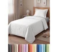 Juego Funda Nórdica 3 Piezas 140x200 cm Blanco - Funda Edredón 140x200 y 2 Fundas de Almohada 65x65 cm - Microfibra Cepillada - Sin Arrugas, Suave y Transpirable, OEKO-TEX Standard 100 Certificado