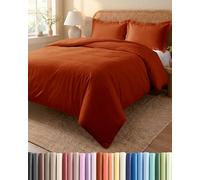 Juego Funda Nórdica 3 Piezas 240x260 cm Terracota - Funda Edredón 240x260 y 2 Fundas de Almohada 65x65 cm - Microfibra Cepillada - Sin Arrugas, Suave y Transpirable, OEKO-TEX Standard 100 Certificado