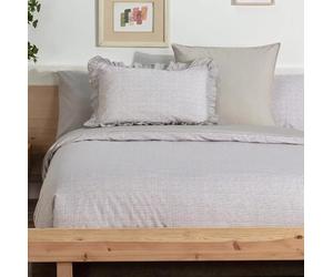 Juego Funda Nórdica Algdón, Vichy Wash Beige, de Manterol (Cama 135)