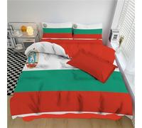 Juego Funda Nórdica Cama 105/120 3 Piezas Cultura Tradicional - Funda Edredon Bandera De Bulgaria, Suave Fundas Edredónes Reversible con Fundas Almohada, Rojo Claro Verde, 200x200cm