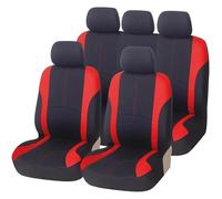 Juego Fundas Asiento para Suzuki 5 Plazas Asiento Coche Funda Cojín Soporte Lateral Compatible(Red Full Set)