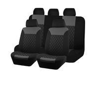 Juego Fundas Asientos Fundas De Asiento Coche, Tamaño Universal, Diseño Deportivo, Cojín Apto Para La Mayoría Coches, SUV, Camionetas Y Furgonetas(9 pc Gray)