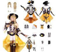 Juego Genshin Impact Disfraces de Cosplay Role N Caspar Trajes de Uniforme de Cosplay con Peluca Conjunto Completo Fiesta de Carnaval de Halloween Disfraces