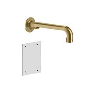 Juego Gessi Inciso para caño de lavabo con control electrónico, sensor integrado en el aireador, proyección de 215 mm, 58105727, Color: Latón cepillado PVD