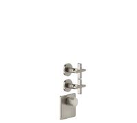 Juego Gessi Inciso Wellness para termostato oculto de 3/4 de alto rendimiento, montaje vertical, 2 vías separadas, 58344149, Color: Óptica Finox