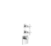 Juego Gessi Inciso Wellness para termostato oculto de 3/4 de alto rendimiento, montaje vertical, 2 vías separadas, 58344031, Color: cromado