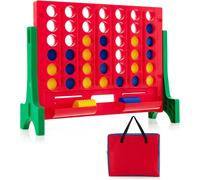 Juego gigante 4 en raya conecta - Set 2 en 1 con bolsa. Para fiestas familiares interior/exterior, de pie o pared (verde).