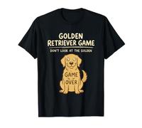 Juego Golden Retriever No mires al Perro Divertido Dorado Camiseta