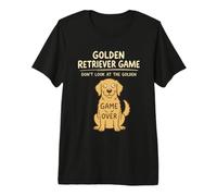 Juego Golden Retriever No mires al Perro Divertido Dorado Camiseta Premium
