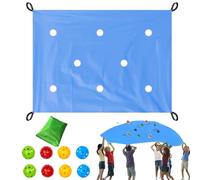 Juego Grupal De Cooperación con Lona Perforada, Kit De Dinámicas De Grupo para Mejorar El Trabajo En Equipo, Set Lúdico Educativo para Reuniones Familiares Y Fiestas Escolares