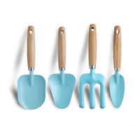 Juego Herramientas Jardín 4 Pcs Mangos para madera Niños Juego | Mangos para suave, para agarre cómodo, seguro para niños, para ideal aprendizaje, juego exterior