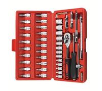 Juego herramientas mecánico Kit Herramientas Reparación Automóviles Llave Dinamométrica Trinquete Juego De Llaves Inglesas Y Destornillador Para Entusiastas Del Bricolaje 46 Uds.