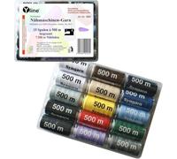 Juego hilo de coser poliéster, hilo para máquina de coser, colorido - surtido 20 bobinas de 500 m, 1021