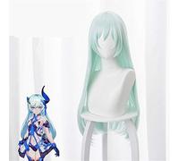 Juego Honkai Impact 3 Cosplay Liliya Olenyeva Verde menta 80 cm Peluca de Halloween de pelo largo sintético resistente al calor + Tapa de peluca como la imagen