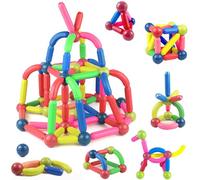 Juego imanes niños,Juego construccion magnetico,Bloques de construcción magnéticos,Palos de Bloques de construcción magnéticos para niños de 2 3 4 5 años niños Juguetes Regalo